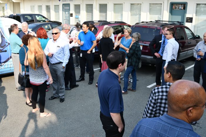 Cantrell's Computer Sales & Service Ribbon Cutting in Concord CA - crowd in parking lot front of our business location